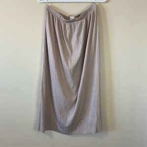 Wilfred Cream/Tan Pleated Maxi Skirt